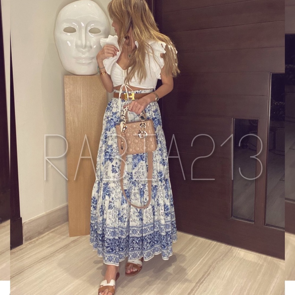 ZARA FLORAL VOLUMINOUS SKIRT